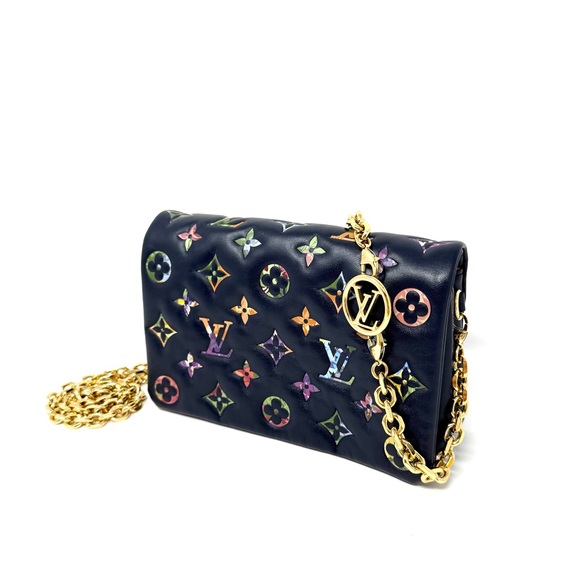 Louis Vuitton LV Garden Pochette Coussin Embossed Multicolor Monogram Navy - Picture 16 of 16